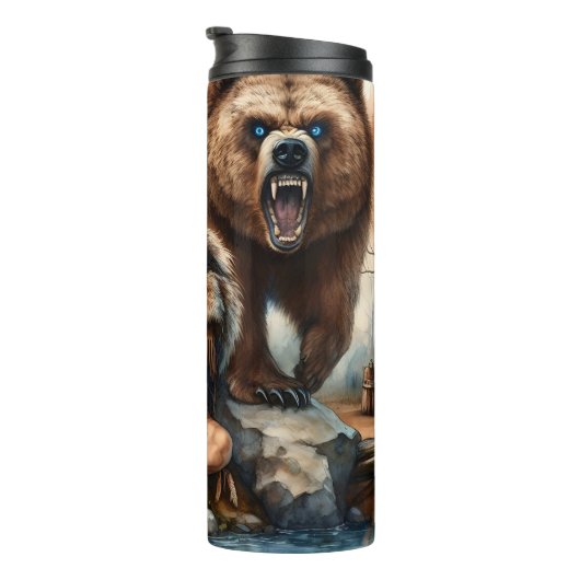 Inheemse vrouw, Beer, Vuur: Spirit Thermosbeker (Geroteerd rechts)