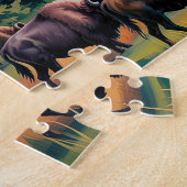 Inheemse vrouw met bizon legpuzzel (Zijkant)
