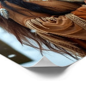 Inheemse vrouw met haar wolf poster (Hoek)