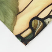 Inheemse vrouw met trouwe wolf metgezel fleece deken (Hoek)