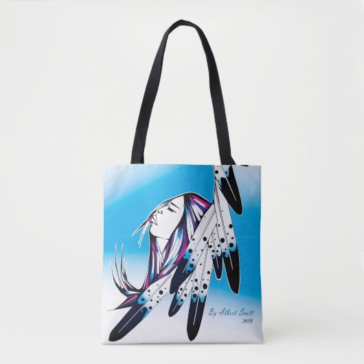 Inheemse vrouw via Eagle-canvas tas (Voorkant)