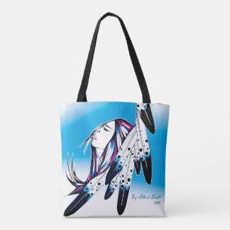 Inheemse vrouw via Eagle-canvas tas