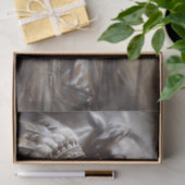 Inheemse vrouw & wit paard hoofddeksel decoupage tissuepapier (Geschenk)