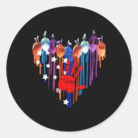 Inheemse vrouwen Hart Sterke stilte Ronde Sticker (Voorkant)