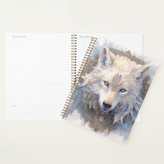 inheemse witte wolf planner (Display)