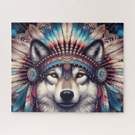 Inheemse Wolf Legpuzzel (Horizontaal)