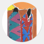 inheemse zonsondergang ronde sticker (Voorkant)