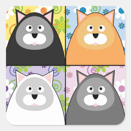 Inhoud Cat Square Stickers (Voorkant)