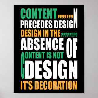 Inhoud gaat vooraf aan ontwerp Ontwerp zonder inho Poster