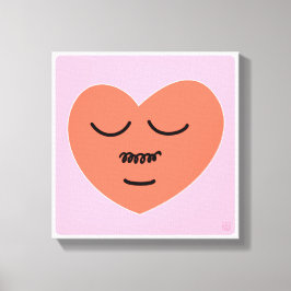 Inhoud hart - met snor canvas afdruk