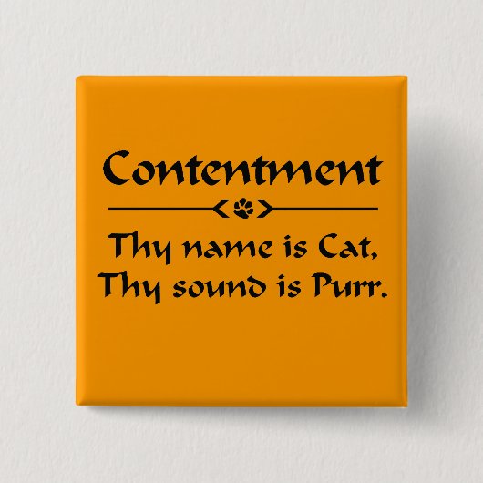 Inhoud uw naam is kat vierkante button 5,1 cm (Voorkant)