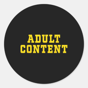 Inhoud voor volwassenen ronde sticker