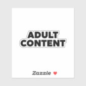 Inhoud voor volwassenen sticker (Vel)