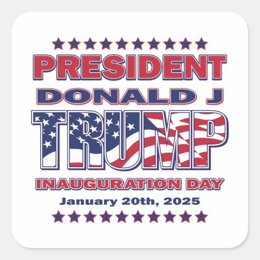 Inhuldiging president Trump 2025 Vierkante Sticker (Voorkant)