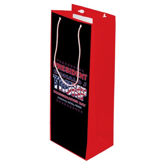 Inhuldiging president Trump 2025 Wijn Cadeautas (Voorkant Gekanteld)