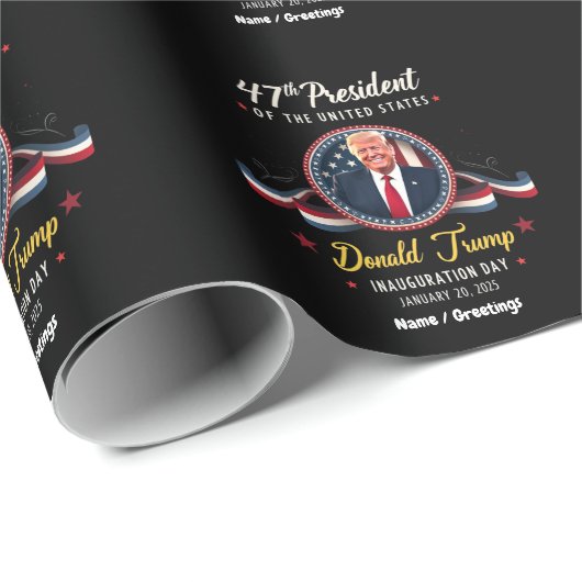 Inhuldiging Trump 20 januari 2025 Cadeaupapier (Rol Hoek)