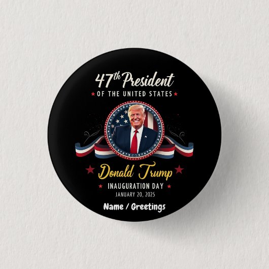 Inhuldiging Trump 20 januari 2025 Ronde Button 3,2 Cm (Voorkant)