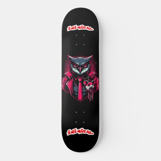 Inimical Apex Predator Series Red Owl Persoonlijk Skateboard (Voorkant)