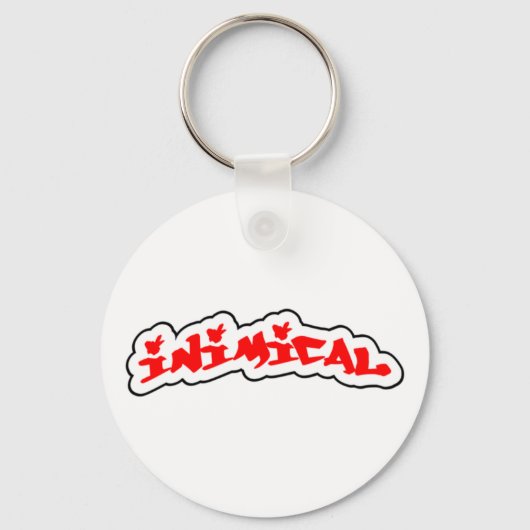 Inimical Bossen Graffiti Label Logo Sleutelhanger (Voorkant)