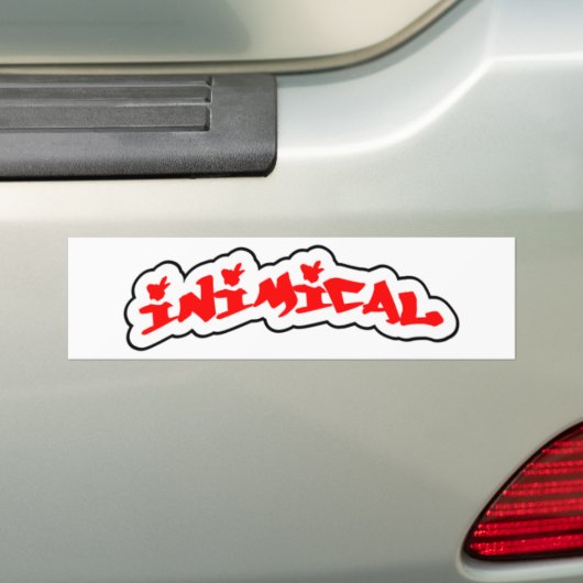 Inimical Classic Bossen Graffiti Label Logo (wit) Bumpersticker (Op auto)