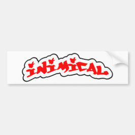 Inimical Classic Bossen Graffiti Label Logo (wit) Bumpersticker