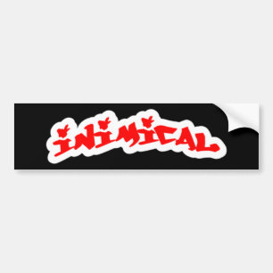Inimical Classic Bossen Graffiti Label Logo (zwart Bumpersticker
