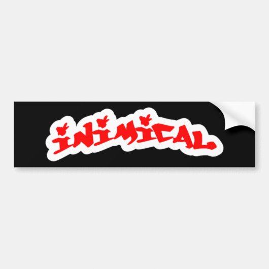 Inimical Classic Bossen Graffiti Label Logo (zwart Bumpersticker (Voorkant)