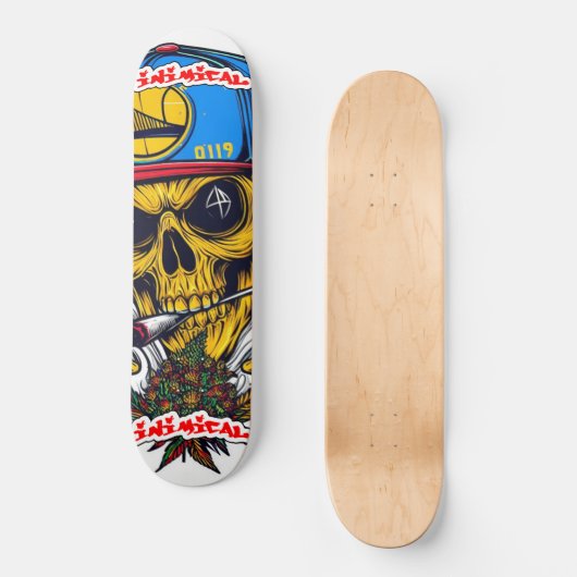 Inimical Golden State Skull Persoonlijk Skateboard (Voorkant)