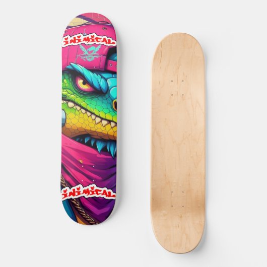 Inimical Grumpy Igauna Persoonlijk Skateboard (Voorkant)