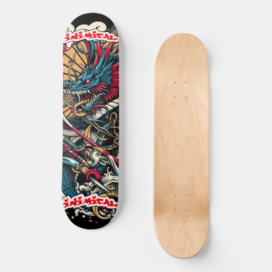 Inimical Japans Abstract Persoonlijk Skateboard (Voorkant)