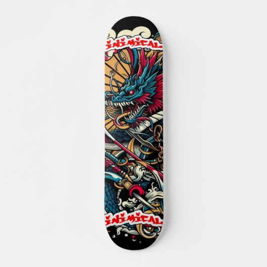 Inimical Japans Abstract Persoonlijk Skateboard (Voorkant)