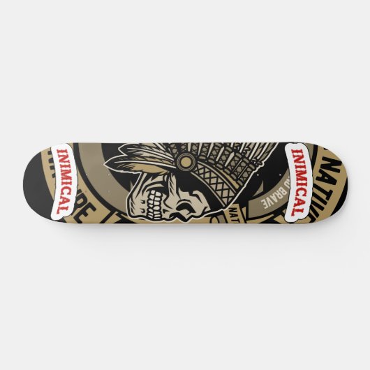 Inimical True West Native American Headdress Skull Persoonlijk Skateboard (Horizontaal)