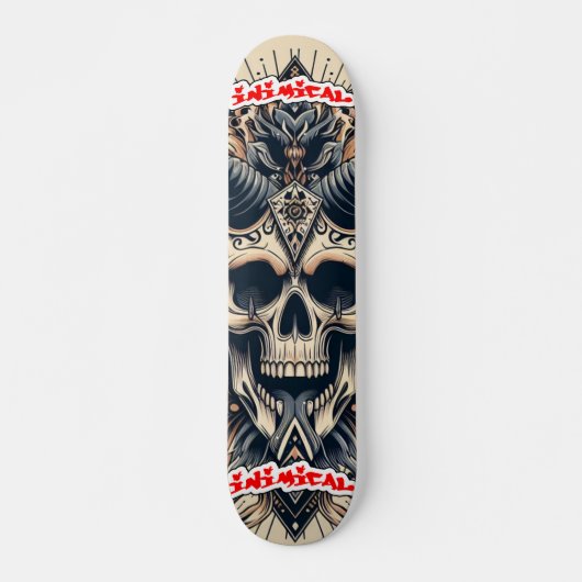Inimical Viking Skull Persoonlijk Skateboard (Voorkant)