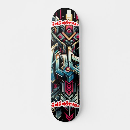 Inimical Wildstyle Graffiti Abstract Persoonlijk Skateboard (Voorkant)