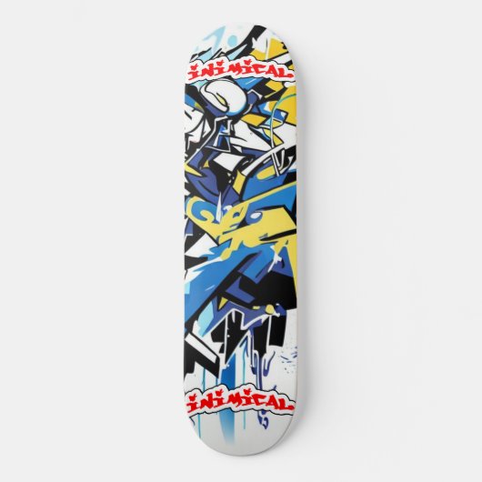Inimical Wildstyle Graffiti Abstract Persoonlijk Skateboard (Voorkant)