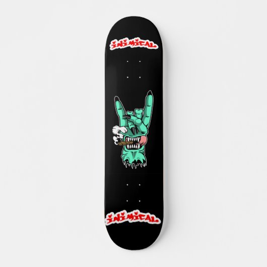 Inimical Zombie Hand Devil Sign. Persoonlijk Skateboard (Voorkant)