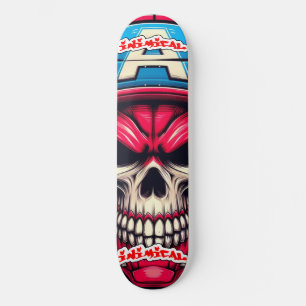 Inimieke rode schedel persoonlijk skateboard