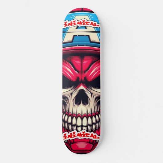 Inimieke rode schedel persoonlijk skateboard (Voorkant)