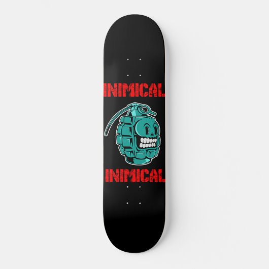 Inimische Blauwgroen Grenade Persoonlijk Skateboard (Voorkant)