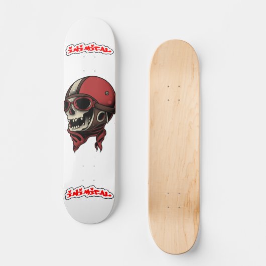 Inimische schedel persoonlijk skateboard (Voorkant)