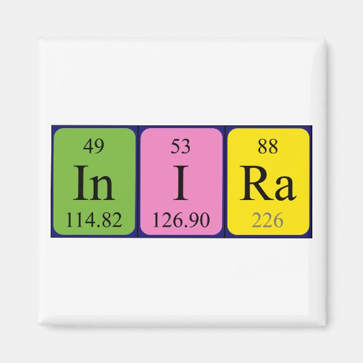 Inira periodiek table name magnet (Voorkant)