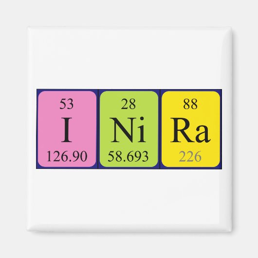 Inira periodiek table name magnet (Voorkant)