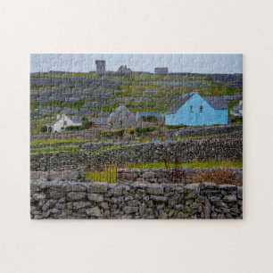 Inisheer stenen muren Galway Ierland. Legpuzzel