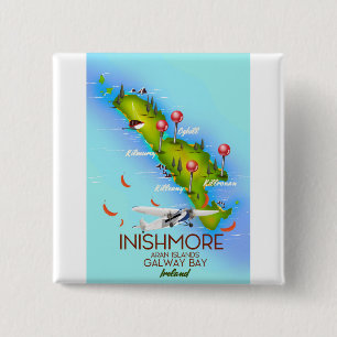 Inishmore Aran-eilanden Galway Bay Ierland Vierkante Button 5,1 Cm