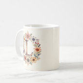 Inital L Bloem boho bloemstuk Mok  (Voorkant links)