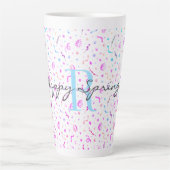 Initiaal, 17oz Latte Mok Happy Spring Pattern (Voorkant)