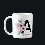 Initiaal "A" Alfabet Mok Monogram Boho Waterverf<br><div class="desc">Deze letter 'A' Alfabet Mok is zo  met mooie waterverf veren en bloemen. Het is eenvoudig om aan te passen met een naam - U kunt zelfs de achtergrondkleur wijzigen - Gemakkelijke vlokken! Bekijk onze Printique Creative store voor meer aanpasbare design...  en natuurlijk meer letters in het Boho Alfabet.</div>