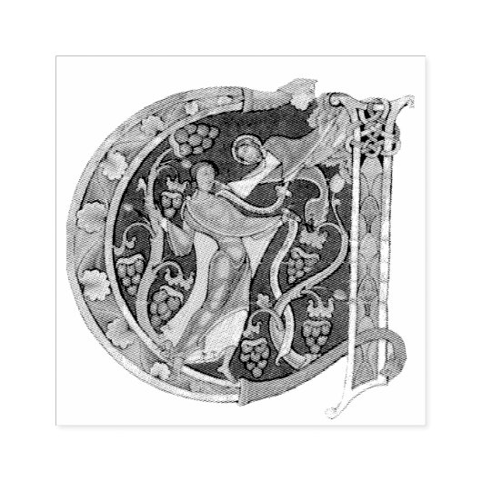 Initiaal A Rubberstempel (Afrduk)