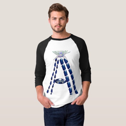 Initiaal A T-shirt (Voorkant volledig)