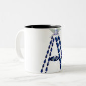 Initiaal A Tweekleurige Koffiemok (Voorkant links)